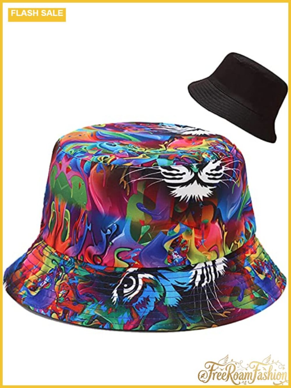 Reversible Packable Bucket Hat Cotton Sun UV Protection Beach Fishing
